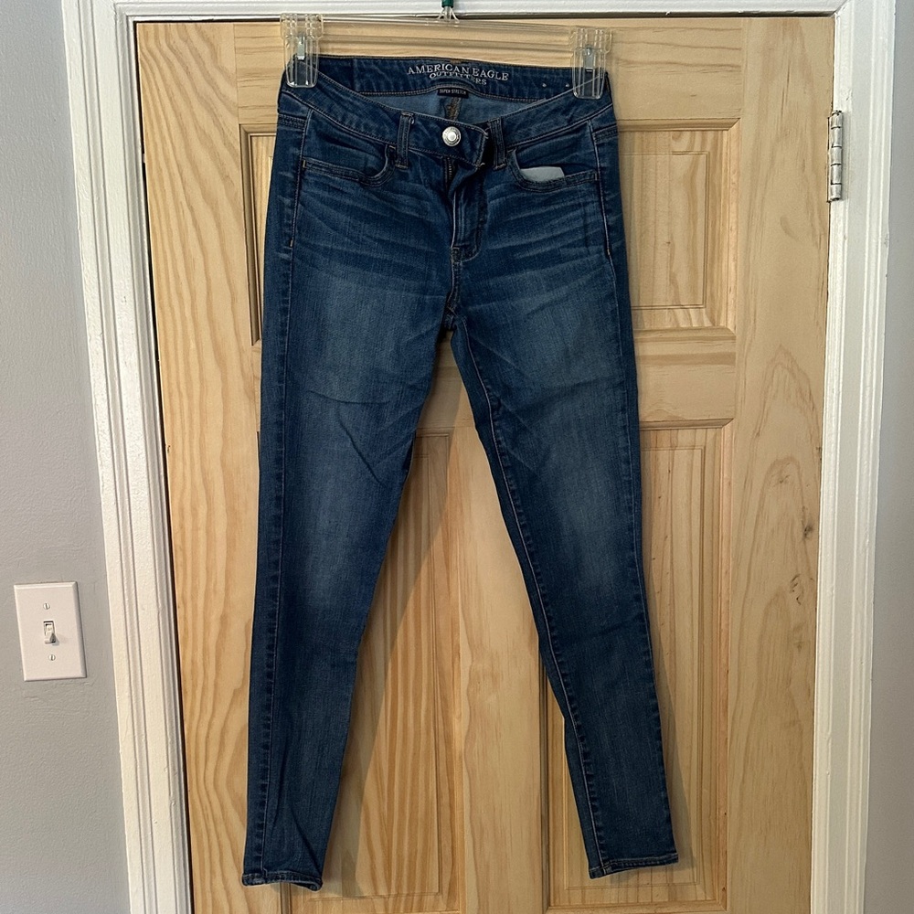 American Eagle Outfitters Women's Dark Blue Skinny Jeans